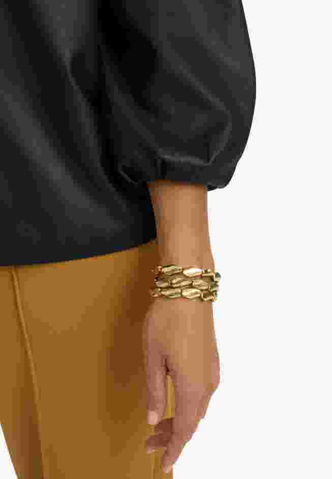 Blouson Sleeve Faux Leather Jacket image number 3