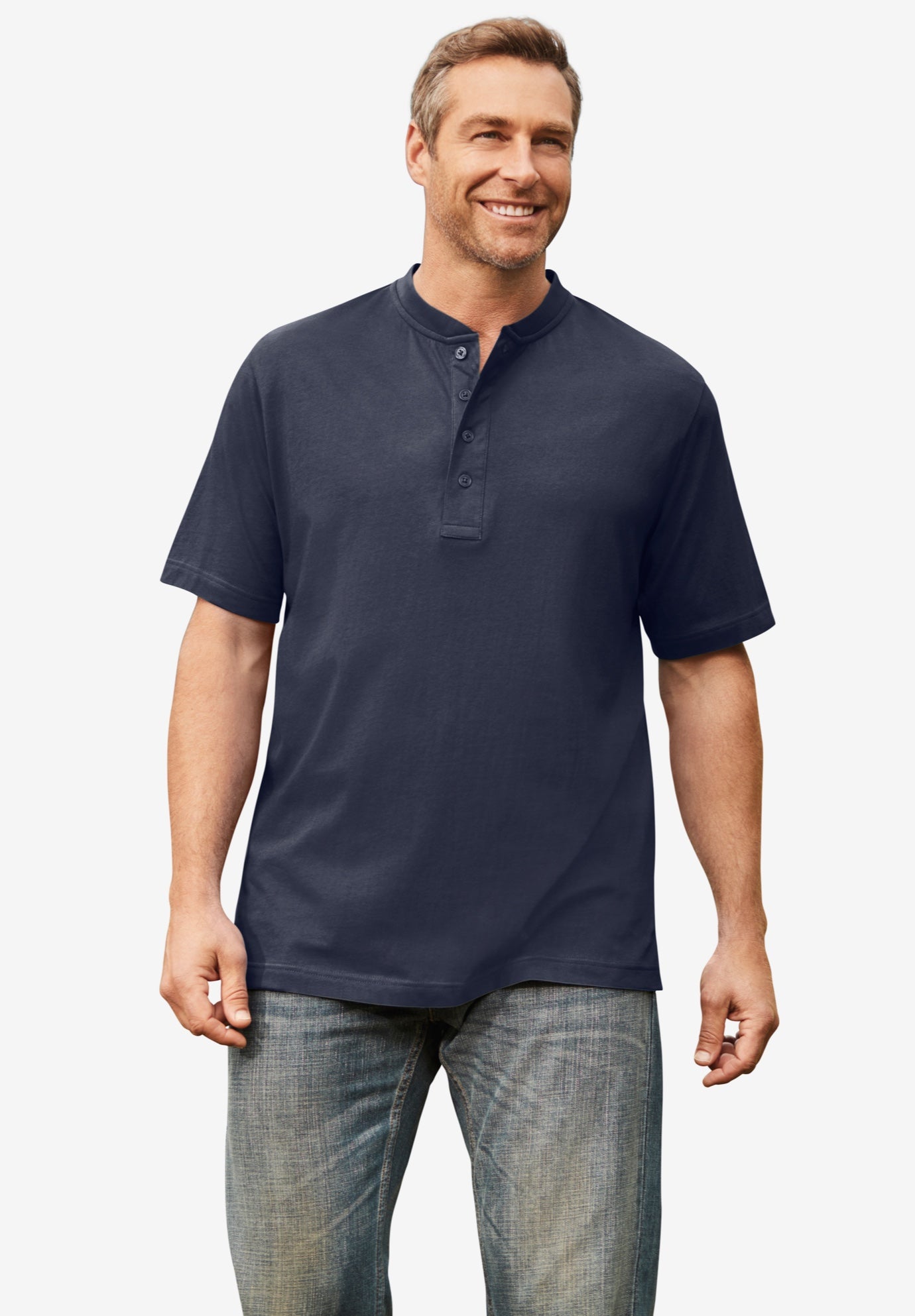 Shrink-Less Lightweight Henley T-Shirt image number 5