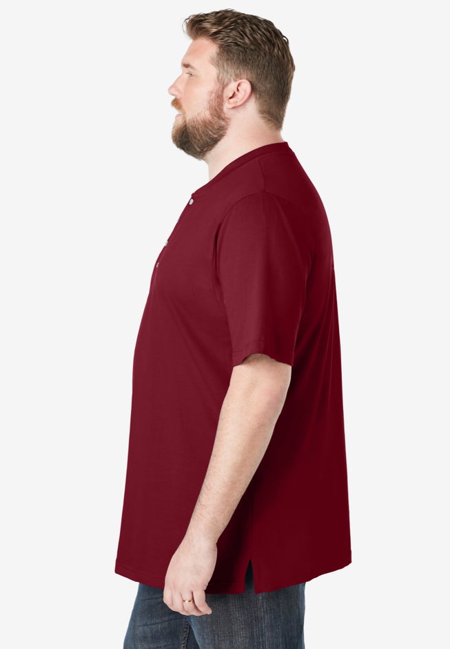 Shrink-Less Lightweight Henley T-Shirt image number 2