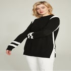 Side Stripe Mockneck Sweater image number null