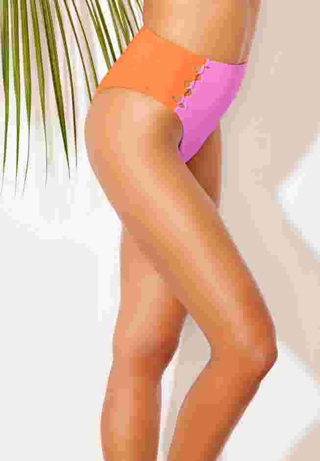 High Waist Color Block Swim Brief image number 2
