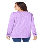 Floral Embroidered Sweatshirt Tee image number null