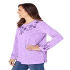 Floral Embroidered Sweatshirt Tee image number null