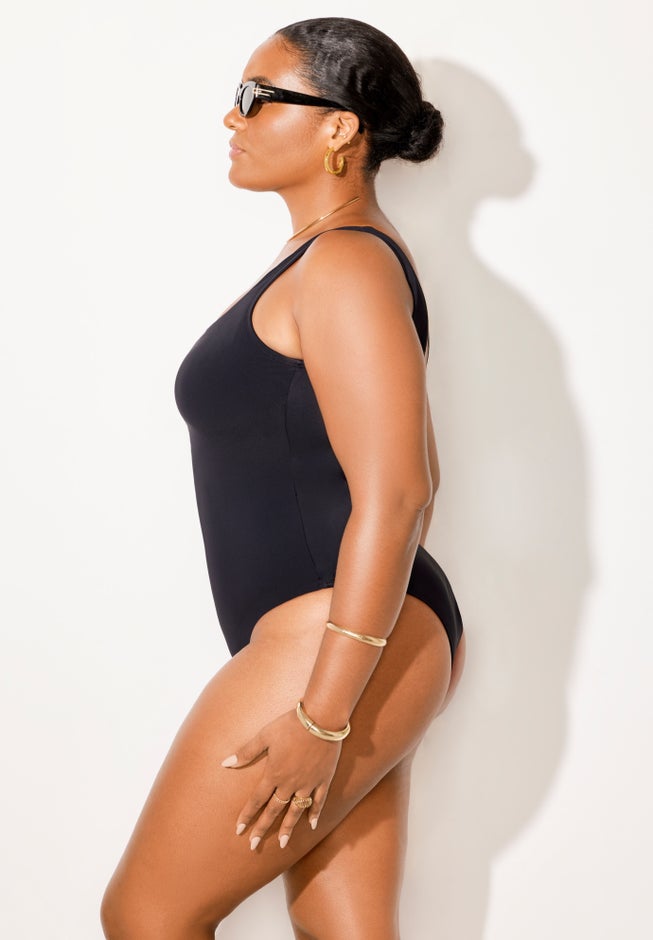 Square Neck Color Block Swimsuit image number 2