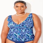 Ruffle V-Neck Tankini Top image number 4