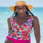 Ruffle V-Neck Tankini Top image number null