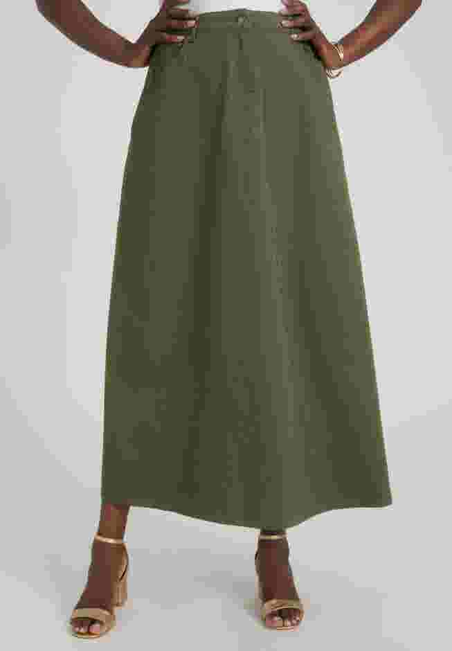 Denim Inset Maxi Skirt image number 0