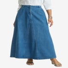 Denim Inset Maxi Skirt image number null