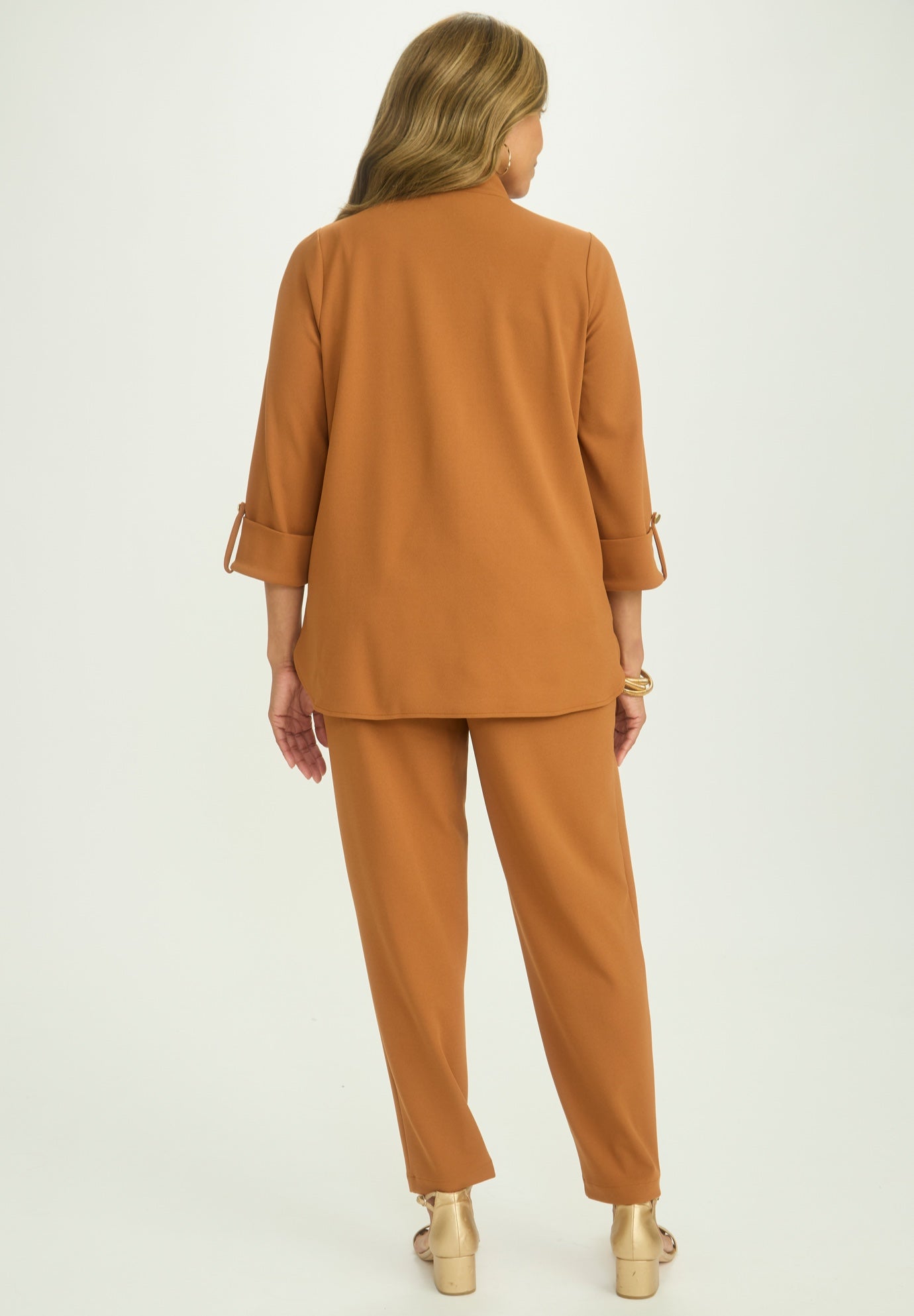 Knit Crepe Winged Collar Set image number 3