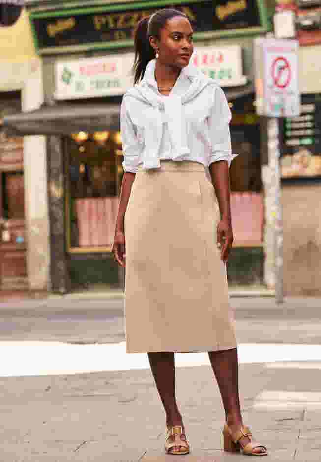 Chino Faux Wrap Skirt image number 3