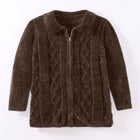 Chenille Zip Cable Cardigan image number null