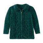 Chenille Zip Cable Cardigan Sweater image number null