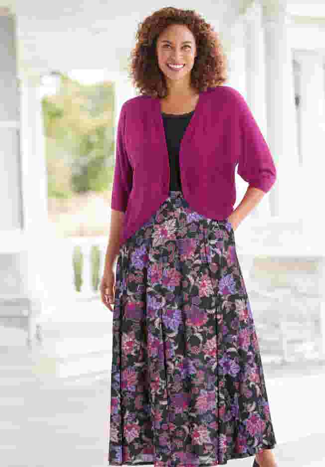 Rib Trim Cardigan Shrug image number 8
