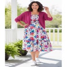 Rib Trim Cardigan Shrug Sweater image number null