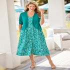 Rib Trim Cardigan Shrug Sweater image number null