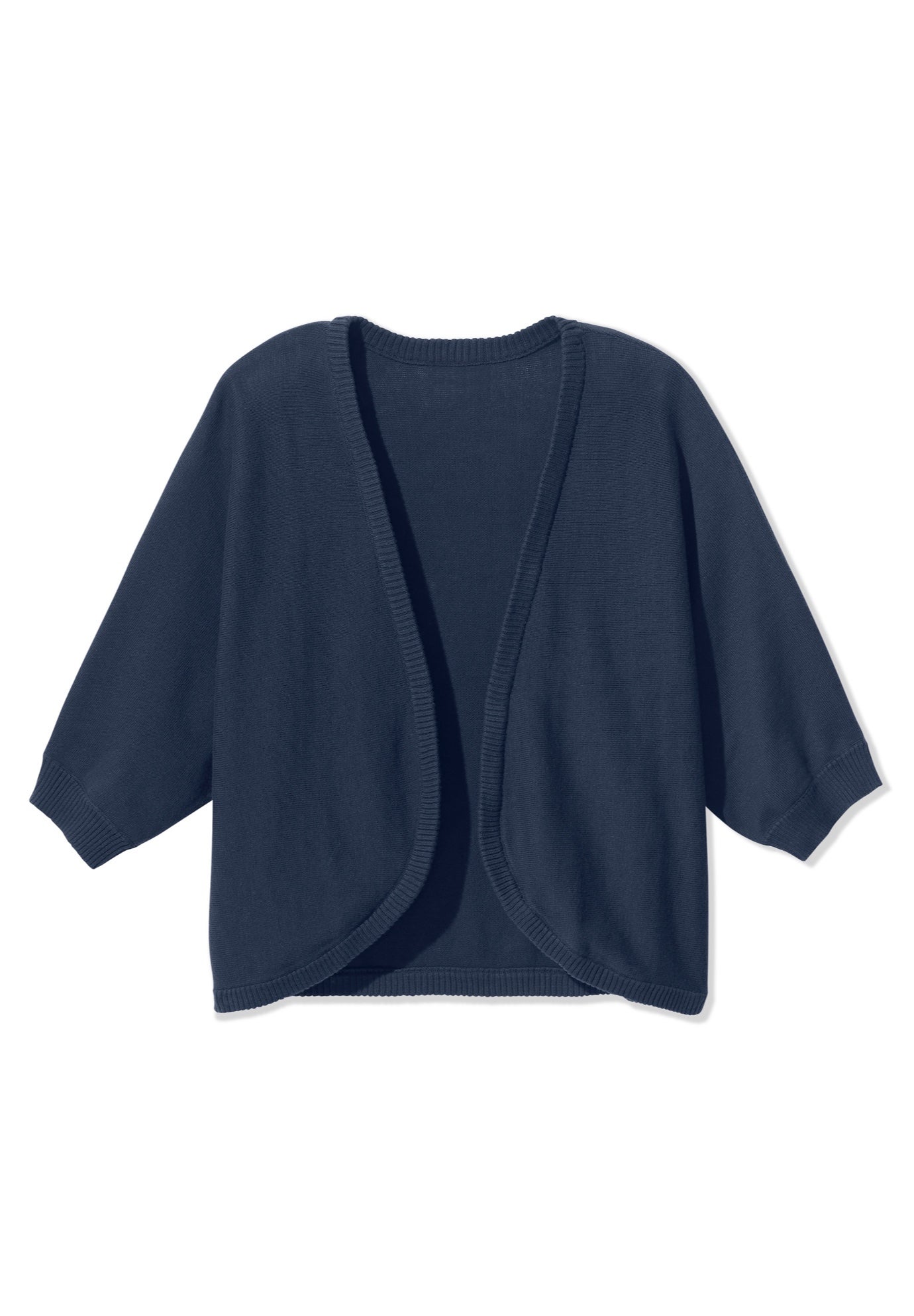 Rib Trim Cardigan Shrug Sweater image number 1