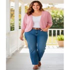 Rib Trim Cardigan Shrug Sweater image number null