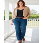 Rib Trim Cardigan Shrug Sweater image number null