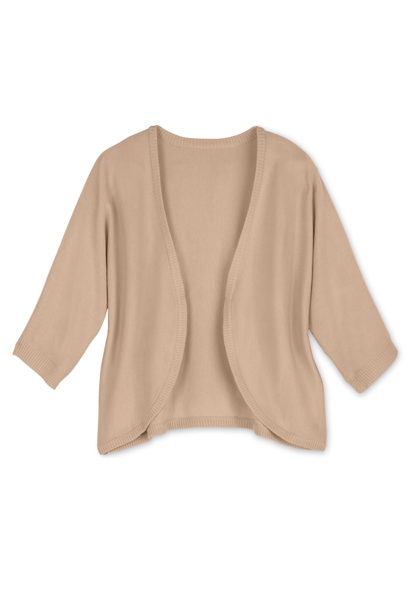 Rib Trim Cardigan Shrug Sweater image number 1