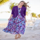 Rib Trim Cardigan Shrug Sweater image number null