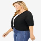 Rib Trim Cardigan Shrug image number null