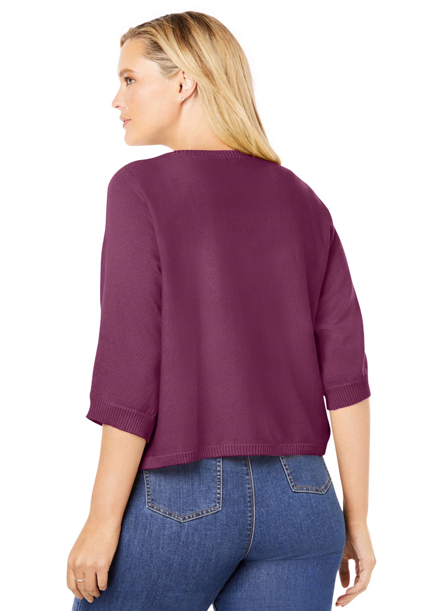 Rib Trim Cardigan Shrug image number 1