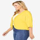 Rib Trim Cardigan Shrug Sweater image number null