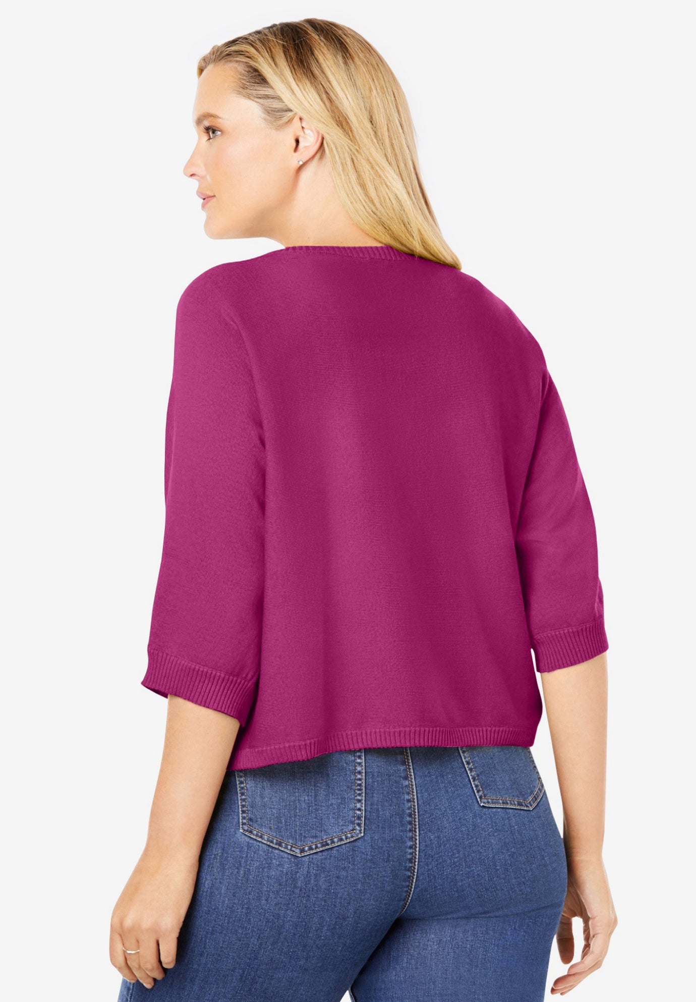 Rib Trim Cardigan Shrug image number 1