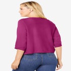 Rib Trim Cardigan Shrug image number null