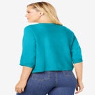 Rib Trim Cardigan Shrug Sweater image number null