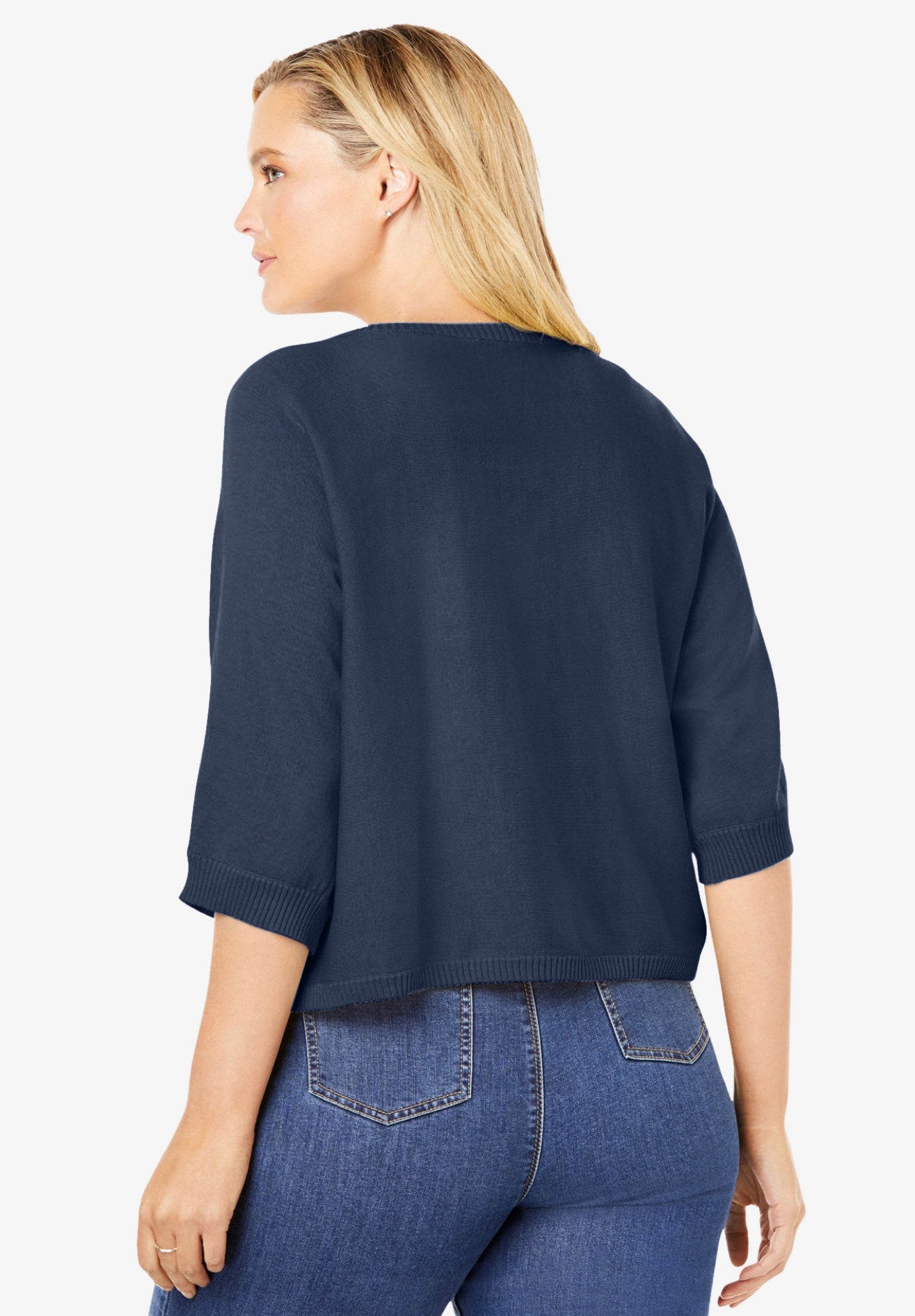 Rib Trim Cardigan Shrug image number 1