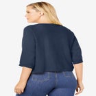 Rib Trim Cardigan Shrug image number null