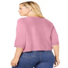 Rib Trim Cardigan Shrug Sweater image number null