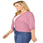 Rib Trim Cardigan Shrug Sweater image number null