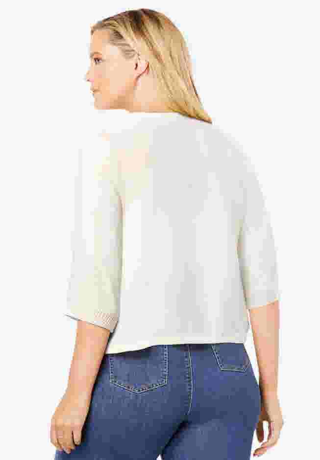 Rib Trim Cardigan Shrug image number 1