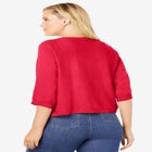 Rib Trim Cardigan Shrug Sweater image number null