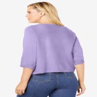 Rib Trim Cardigan Shrug Sweater image number null