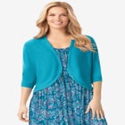 Rib Trim Cardigan Shrug Sweater image number null