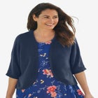 Rib Trim Cardigan Shrug image number null