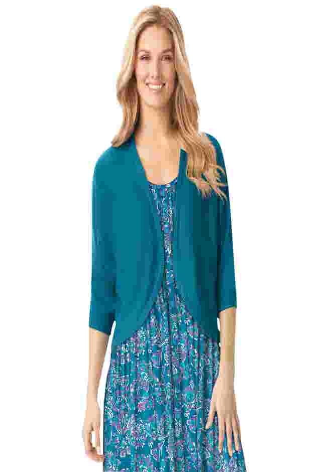 Rib Trim Cardigan Shrug image number 7