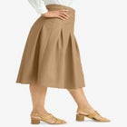 Faux Leather Pleated Midi Skirt image number null