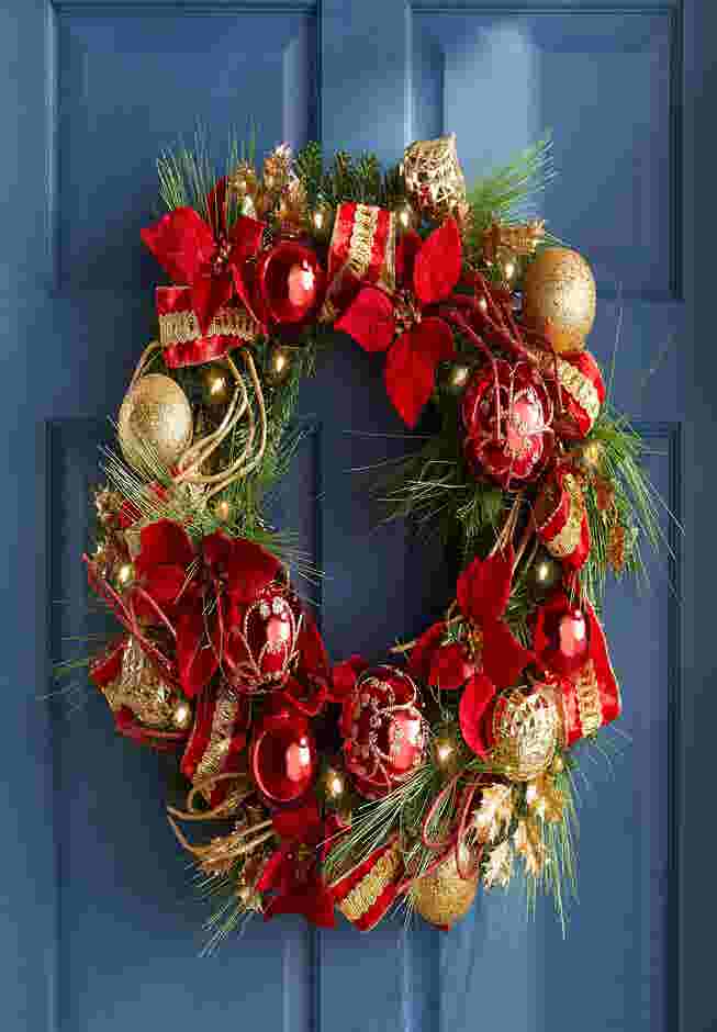 28" Pre-Lit Ribbon Wreath image number 4