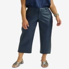 Faux Leather Wide-Leg Crop Pant image number null