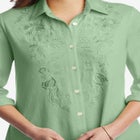 Button-Front Embroidered Tunic image number null