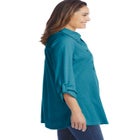 Button-Front Embroidered Tunic image number null