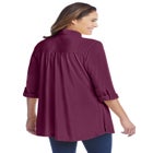 Button-Front Embroidered Tunic image number null