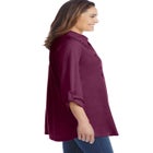 Button-Front Embroidered Tunic image number null