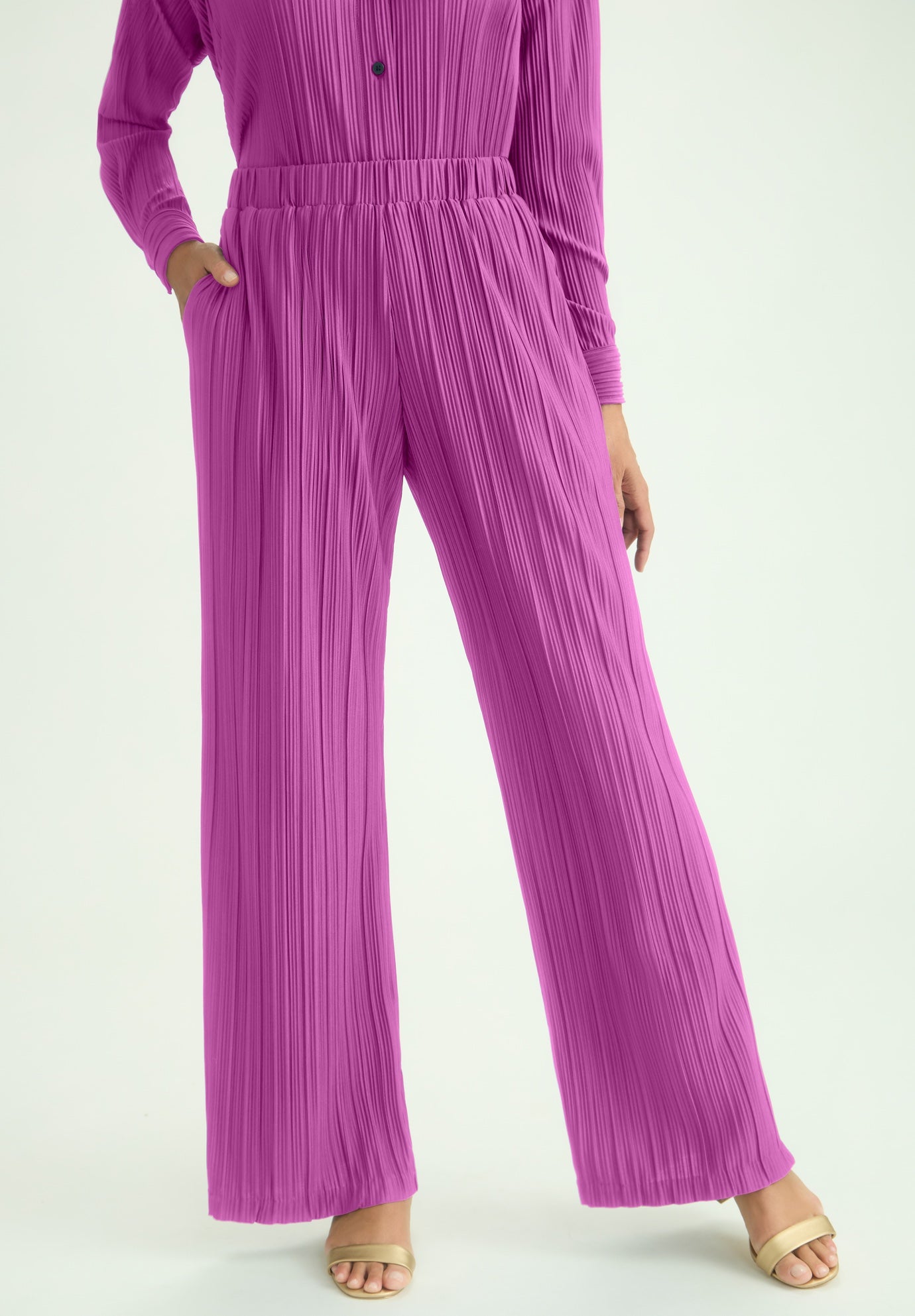 Plisse Wide-Leg Trouser image number 0