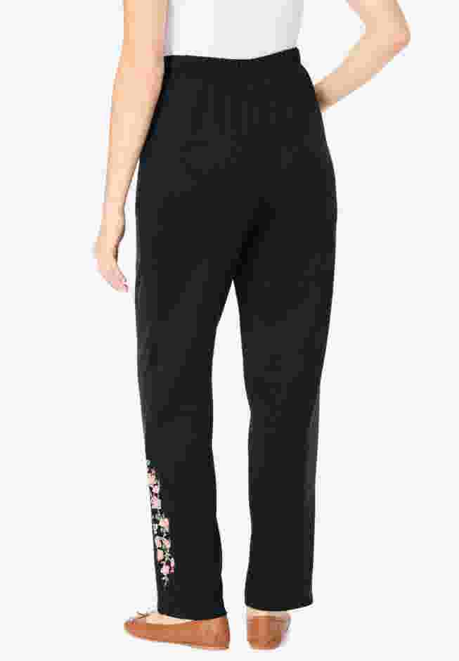 7-Day Embroidered Straight-Leg Knit Pant image number 2
