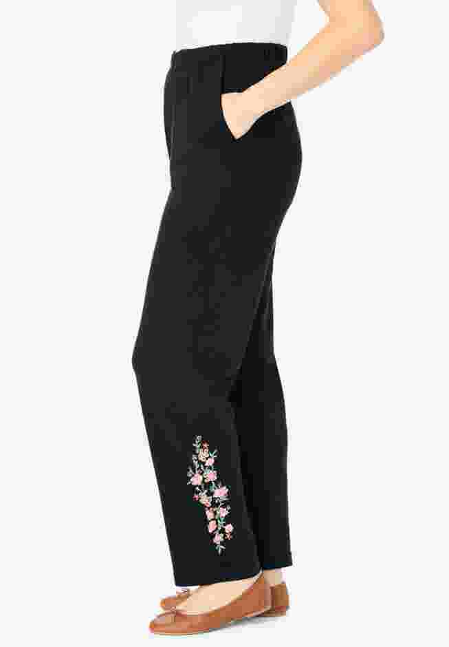 7-Day Embroidered Straight-Leg Knit Pant image number 3